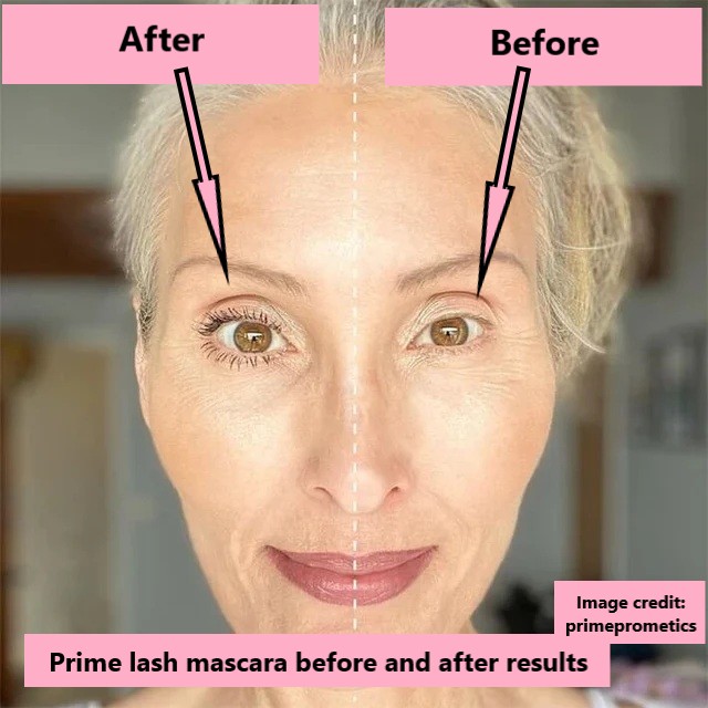 Prime lash mascara before and after real results on mature lashes