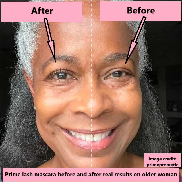 Prime lash mascara before and after real results on older woman