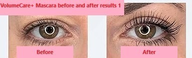 VolumeCare+ mascara before and after results 1