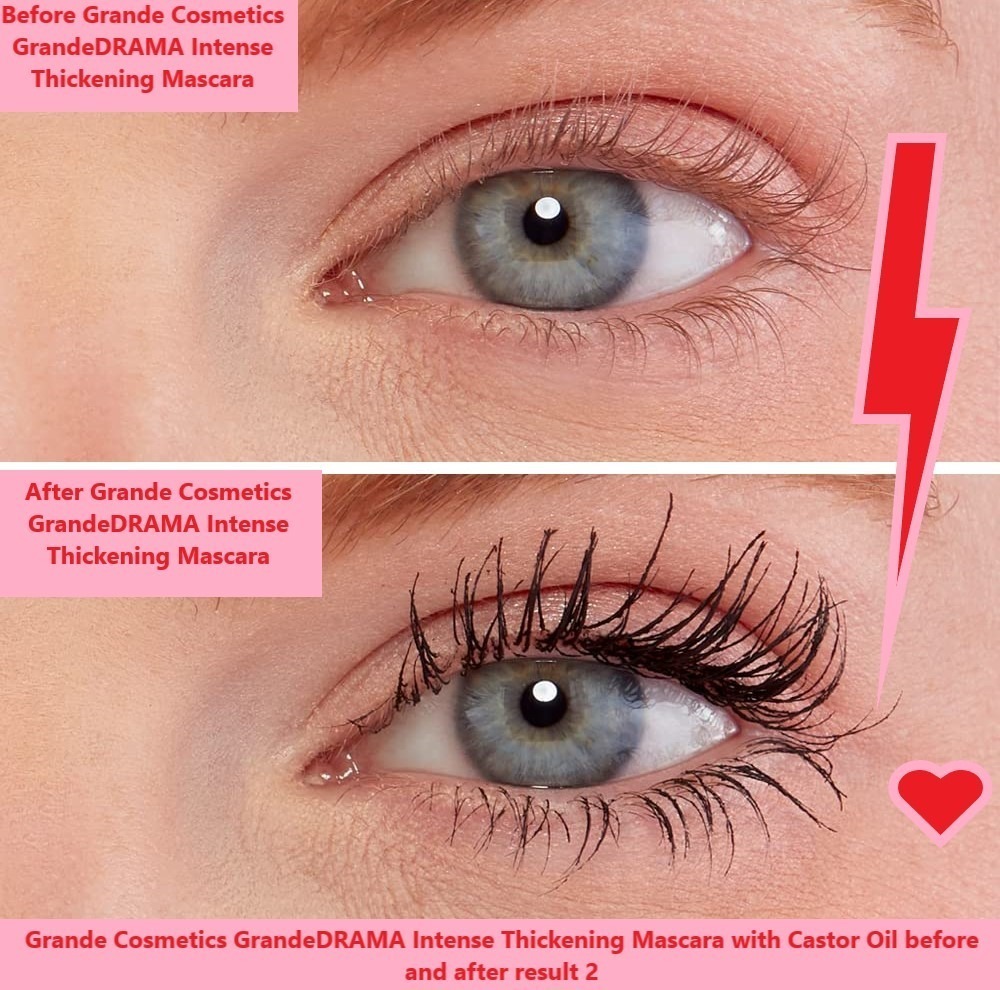 Grande Cosmetics GrandeDRAMA Intense Thickening Mascara with Castor Oil Before and After Results 2