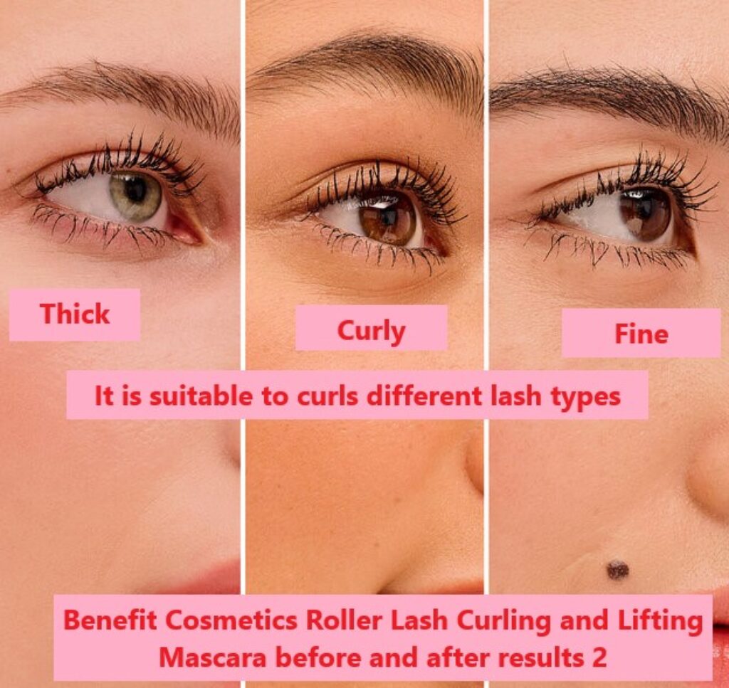 Benefit Cosmetics Roller Lash Curling and Lifting Mascara before and after results 2