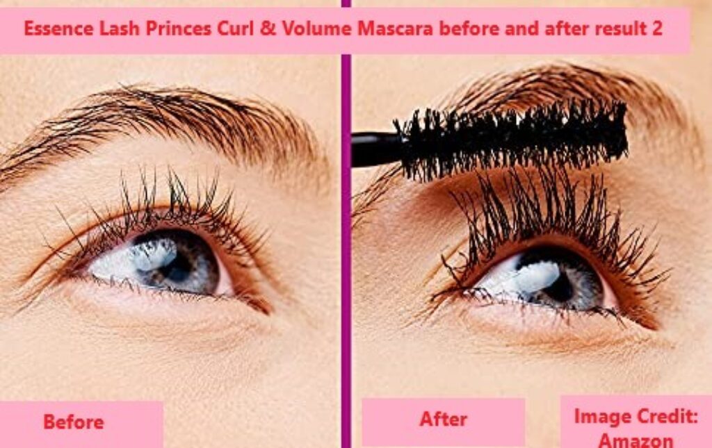 Essence Lash Princes Curl & Volume Mascara before and after result 2
