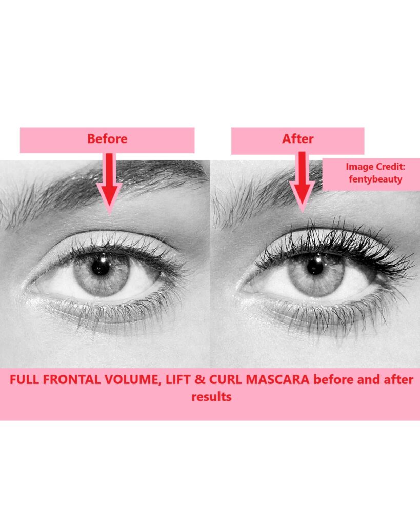 FULL FRONTAL VOLUME LIFT & CURL MASCARA before and after results
