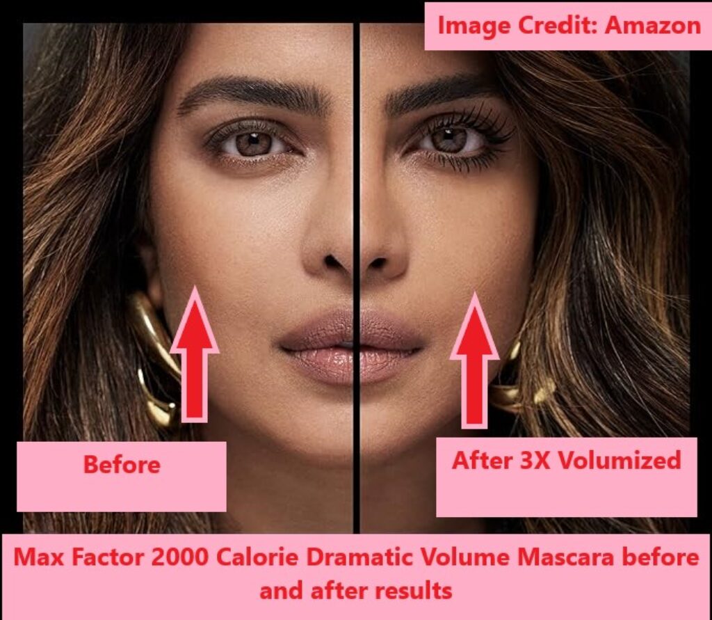 Max Factor 2000 Calorie Dramatic Volume Mascara before and after results