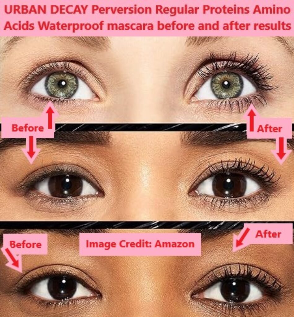 URBAN DECAY Perversion Regular Proteins Amino Acids Waterproof mascara before and after results