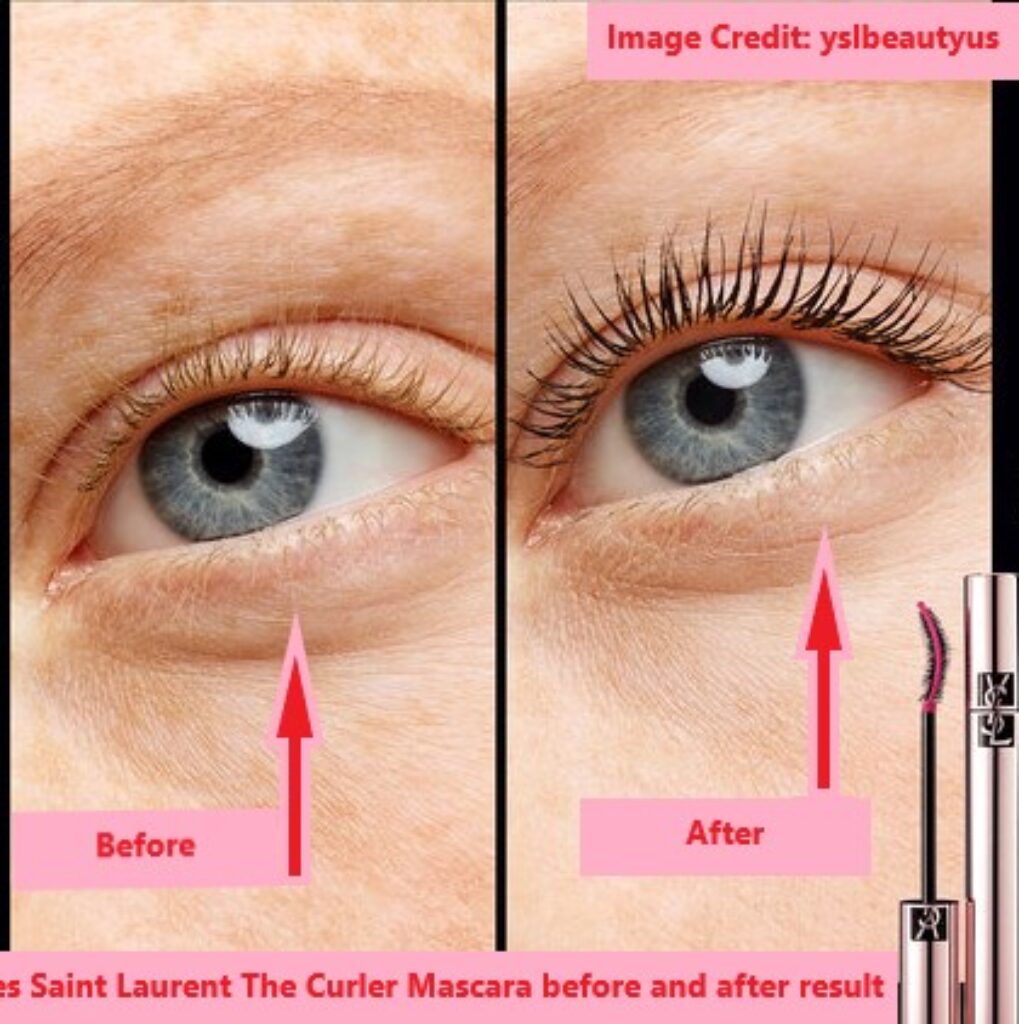 Yves Saint Laurent The Curler Mascara before and after result