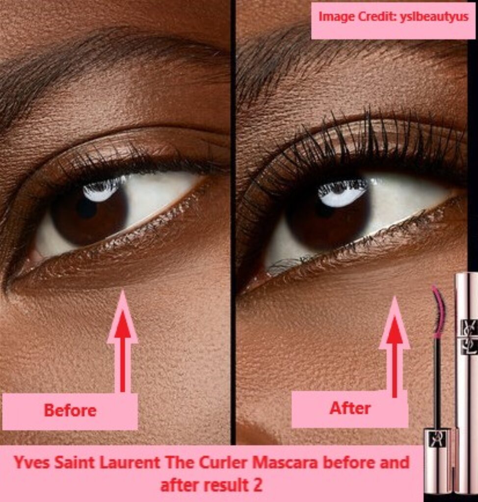 Yves Saint Laurent The Curler Mascara before and after result 2