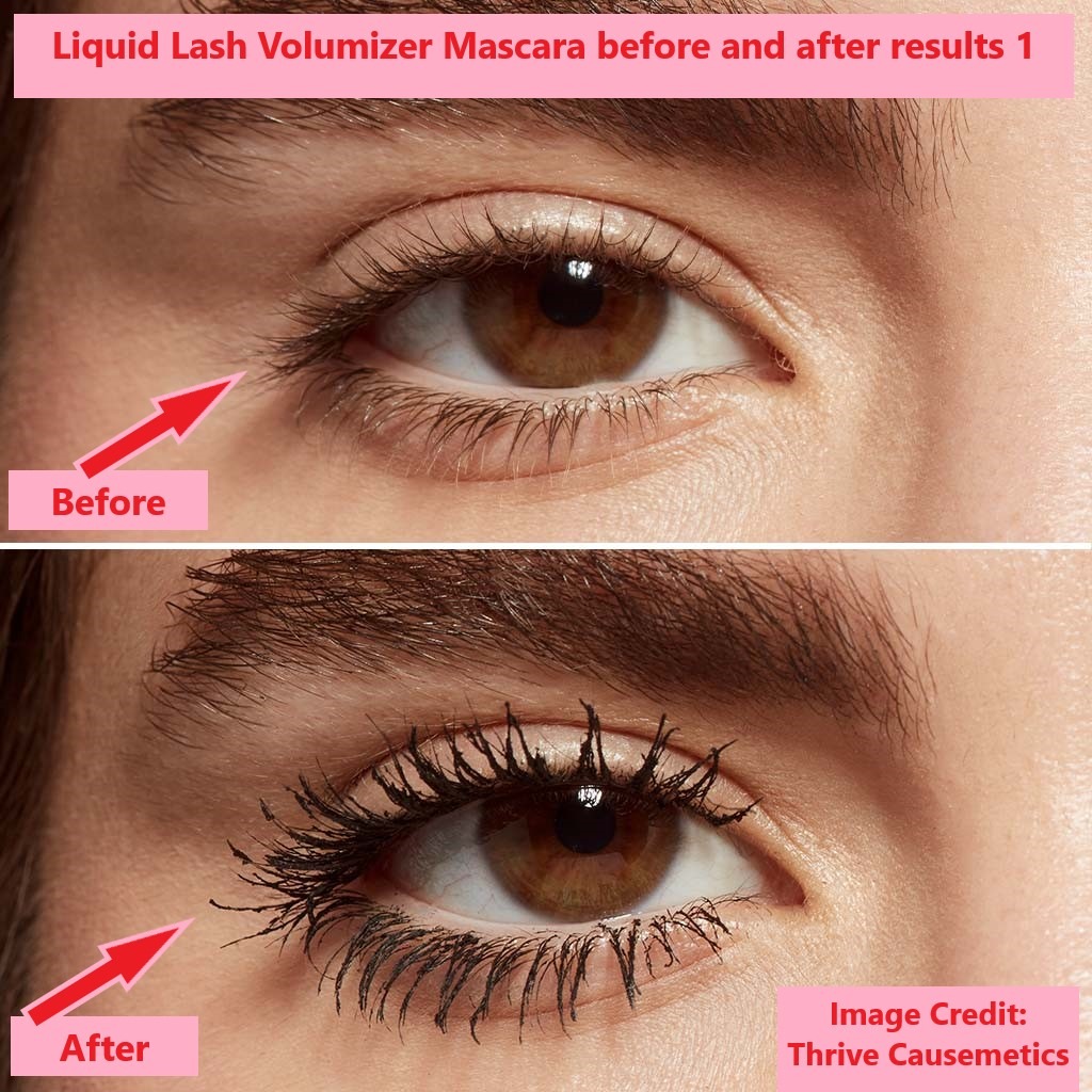 Liquid Lash Volumizer Mascara before and after results 1