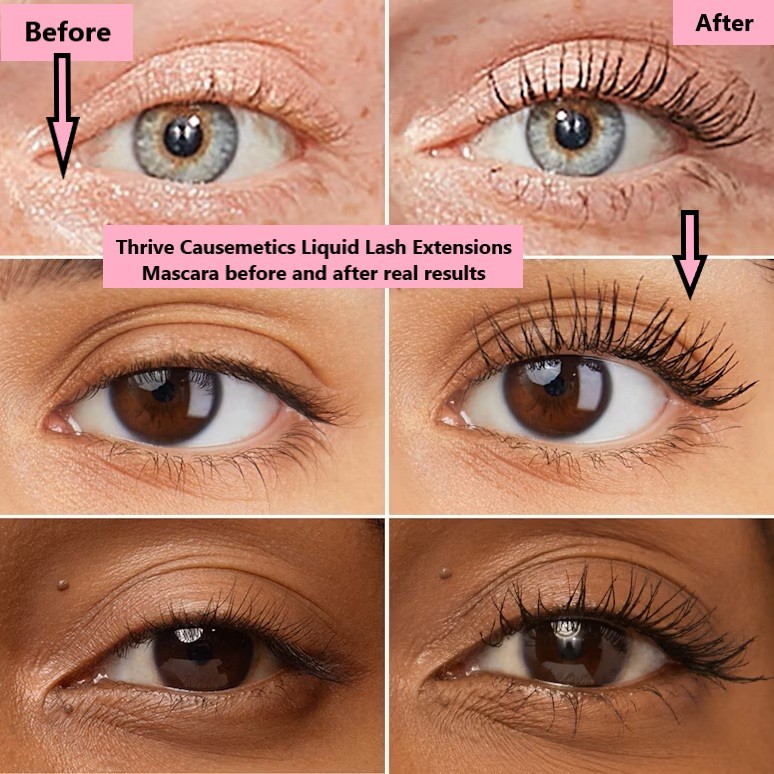 Thrive Causemetics Liquid Lash Extensions Mascara before and after real results