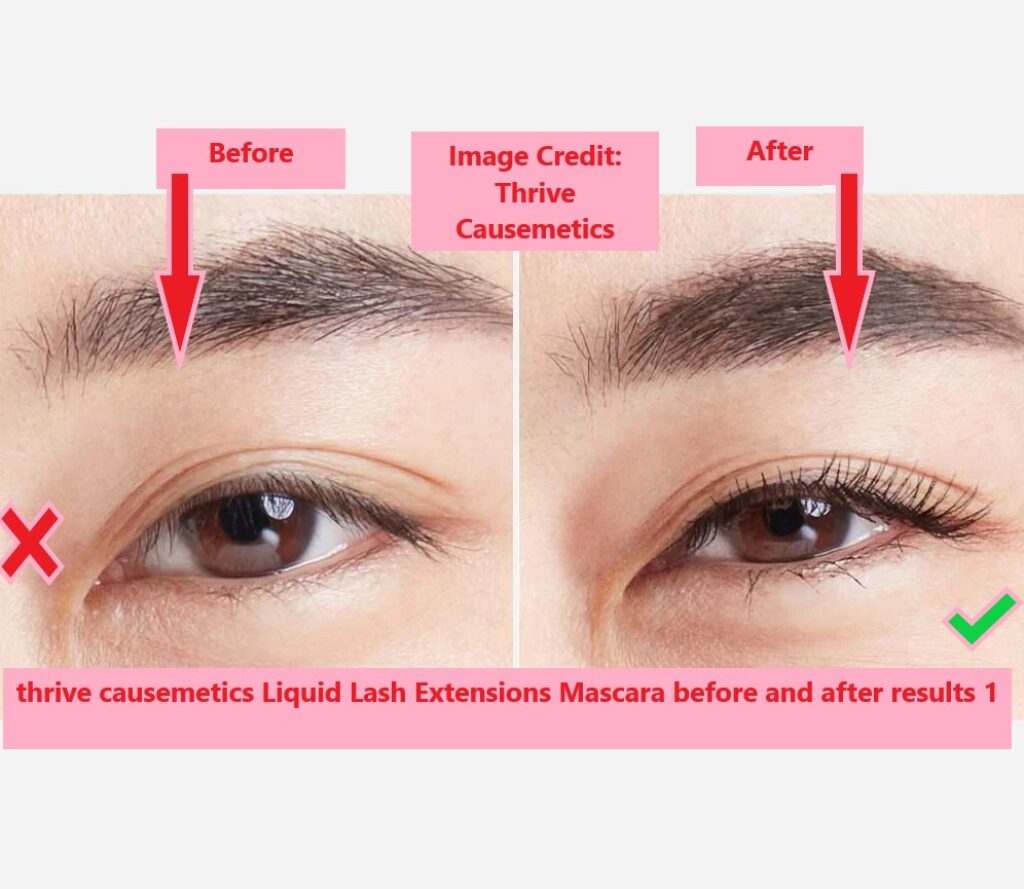 thrive causemetics Liquid Lash Extensions Mascara before and after results 1