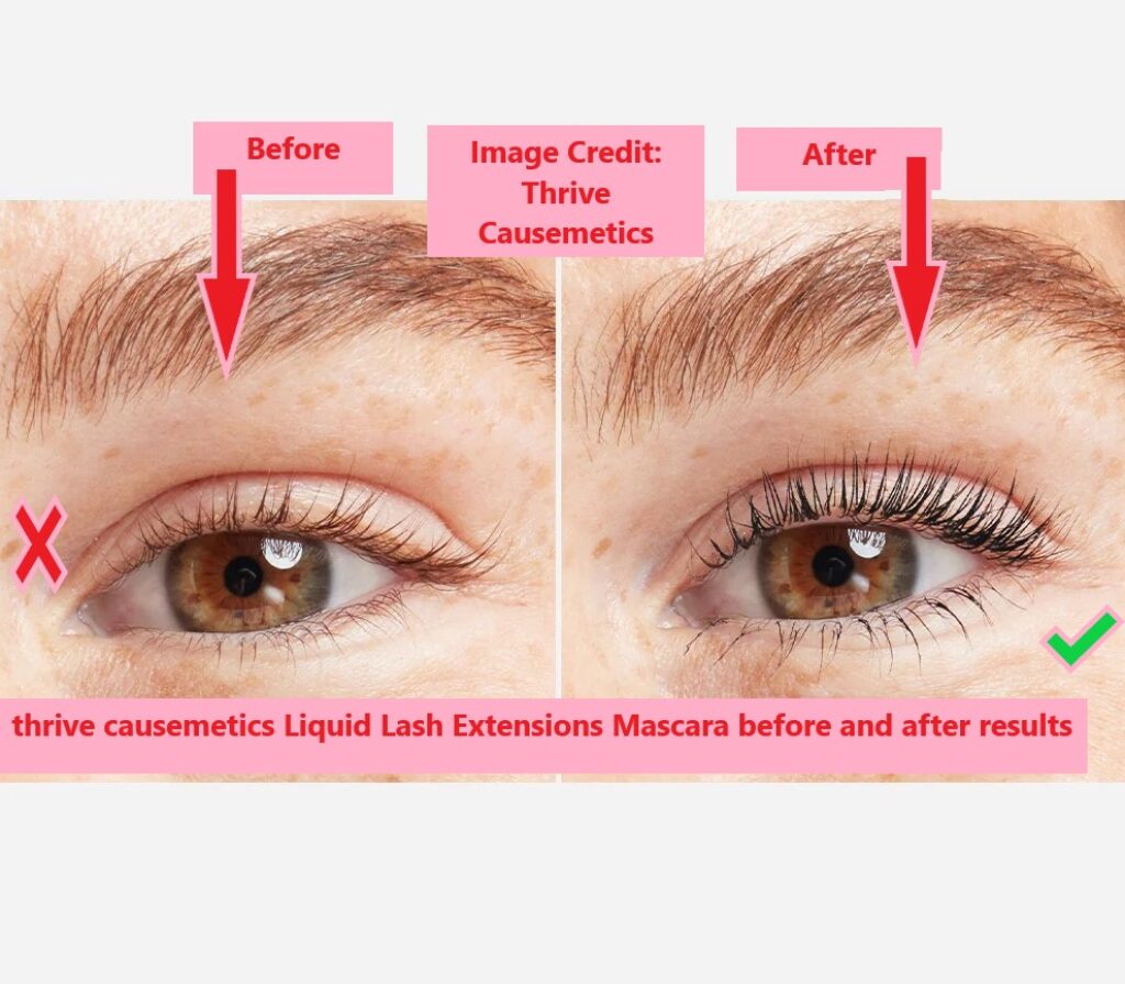 thrive causemetics Liquid Lash Extensions Mascara before and after results