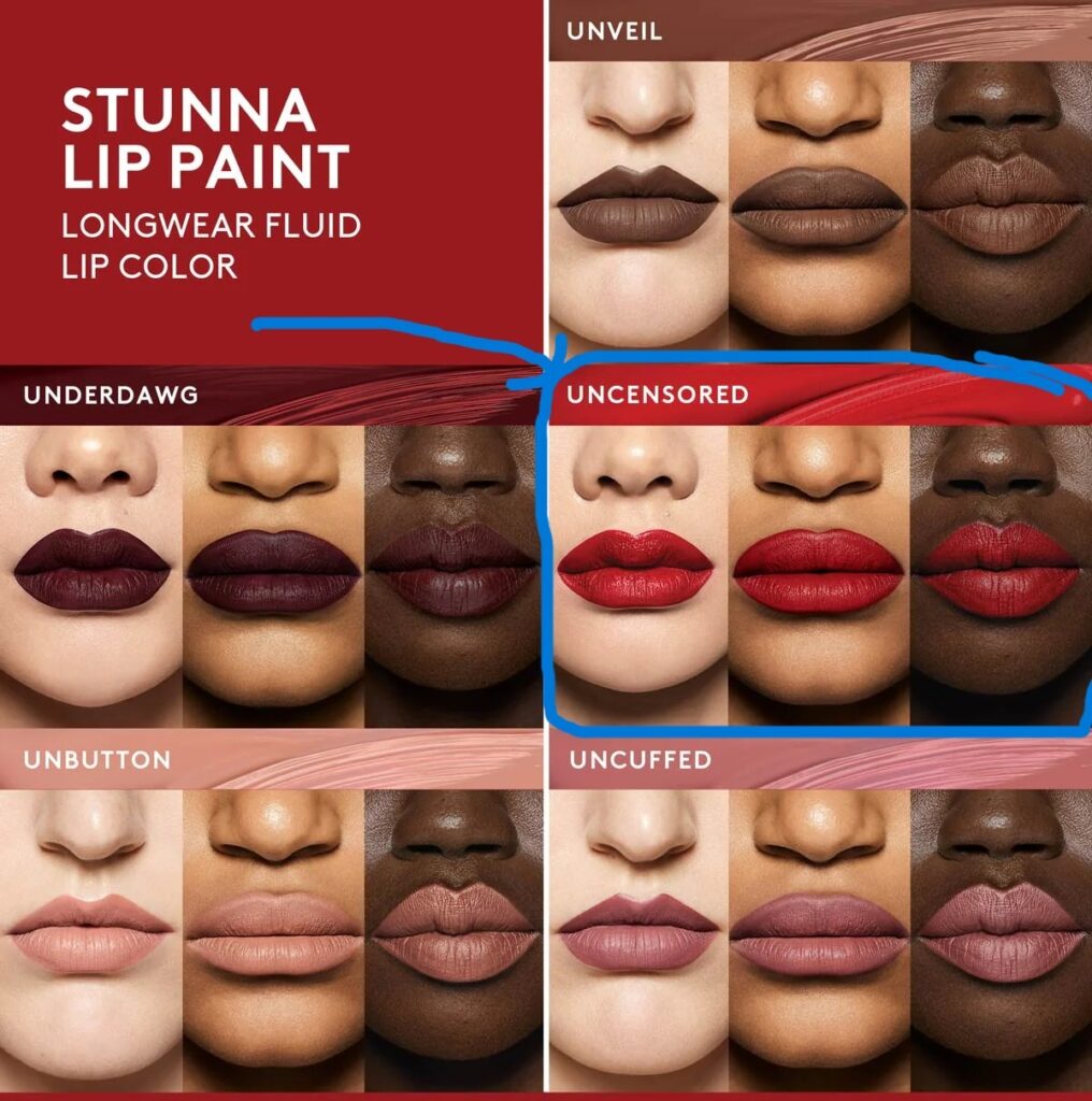 Fenty Beauty by Rihanna Stunna Lip Paint Longwear Fluid Lip Color Uncensored swatches