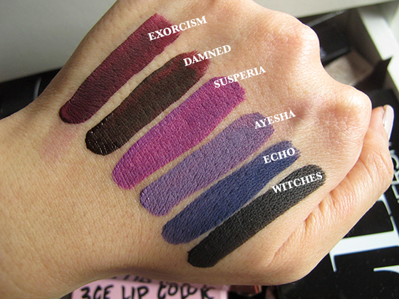 Kat Von D Liquid Lipstick swatches on hand 4